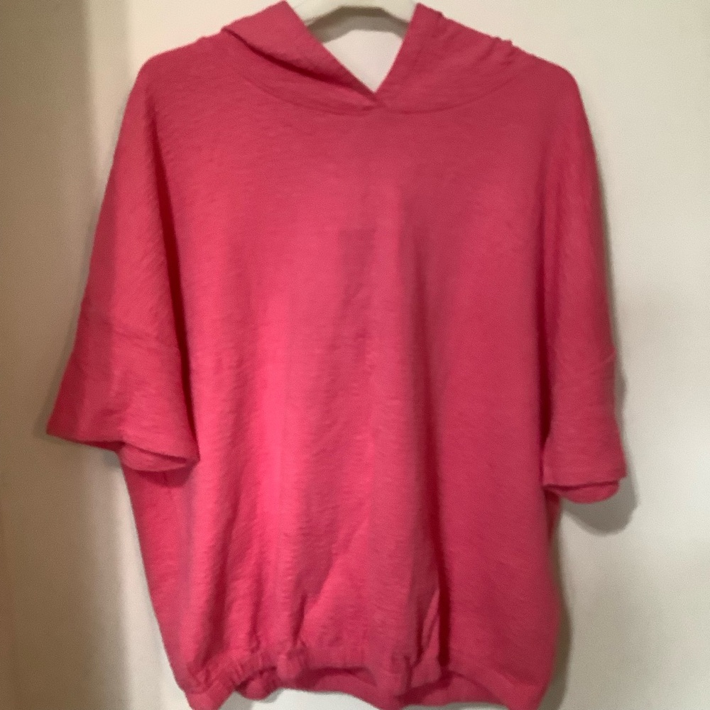 OLSEN: Clara Jersey Pink Hooded Sweater (NWT)